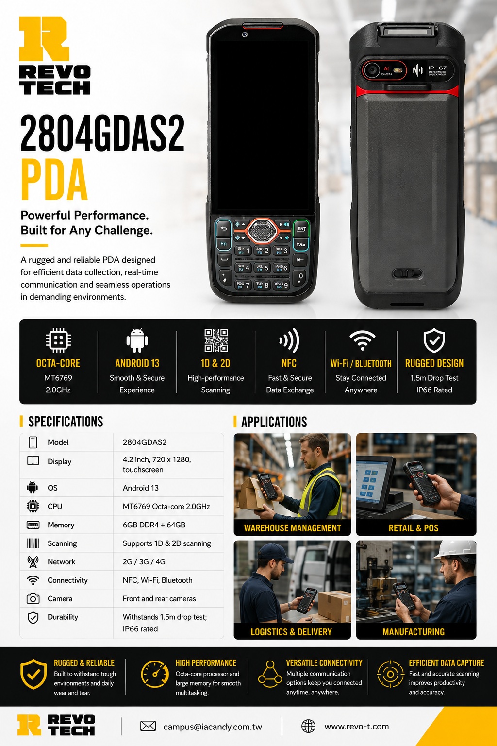 2804GDAS2 · Android mobile computer product specification sheet